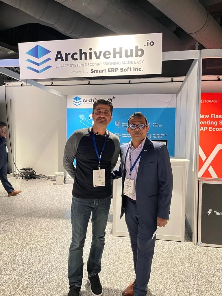 ArchiveHub team at its booth during SAPinsider EMEA 2022 in Vienna
