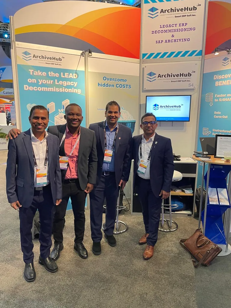 ArchiveHub team and visitors at Stand S4 during UKISUG Connect in Birmingham